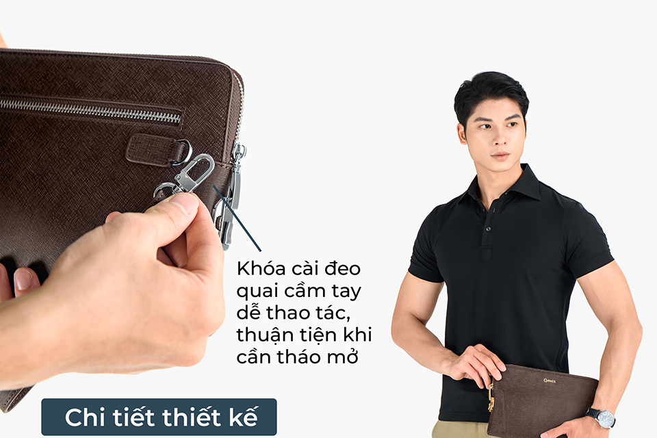clutch cầm tay nam da bò sanffiano chà nậu ck11-17