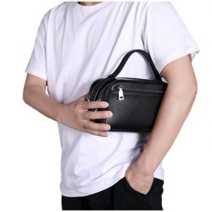 Clutch Cầm Tay Da Bò Nam 2 Khóa TC08-1