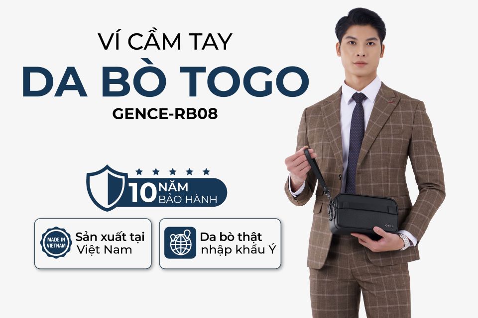 clutch cam tay deo cheo da bo van togo cao cap rb08-14