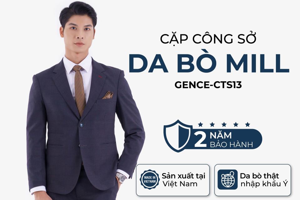 Túi xách nam công sở khóa số Gence da Mill CTS13-25