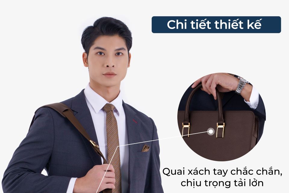 Túi xách nam công sở khóa số Gence da Mill CTS13-19